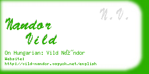 nandor vild business card